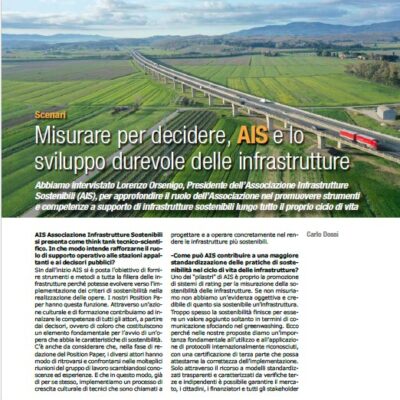 Misurare per decidere, AIS e lo sviluppo durevole delle infrastrutture